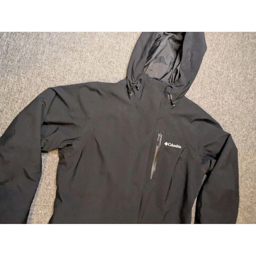Columbia Omni-Tech Insulated Rain Jacket Mens XS Black Omni Heat Full Zip Coat - Picture 2 of 10